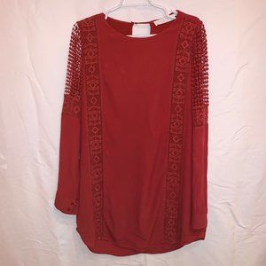 ASTR The Label Long-Sleeve Red/Orange Dress